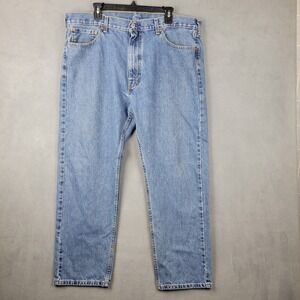 Levi's 505 Jeans Men 40x30 Blue Denim Cotton Light Wash Regular Fit Straight Leg